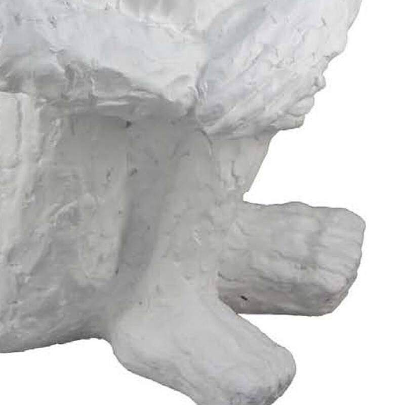 Roy Abstract Contemplative Man Figurine, White Resin Art, 27 Inch