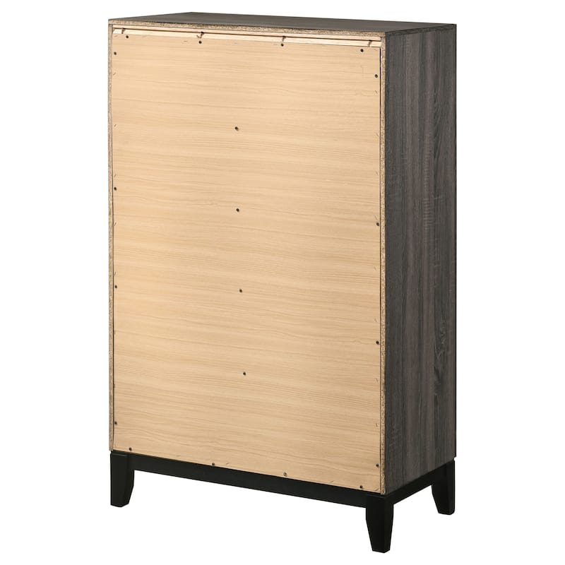 Watson Transitional Wood 5-drawer Bedroom Chest Grey Oak