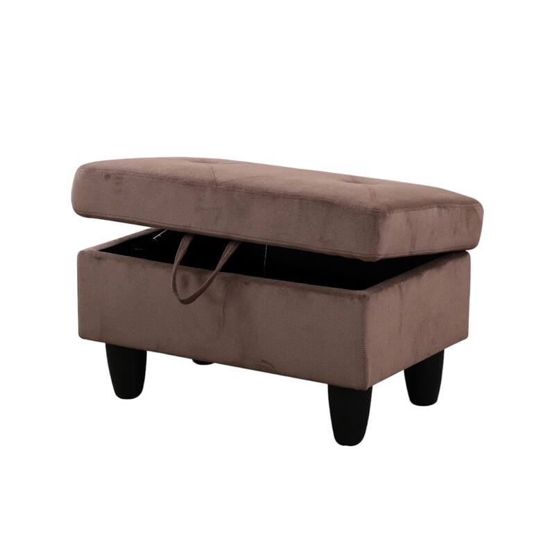 KISRAIS 28.5" Wide Upholstered Storage Ottoman