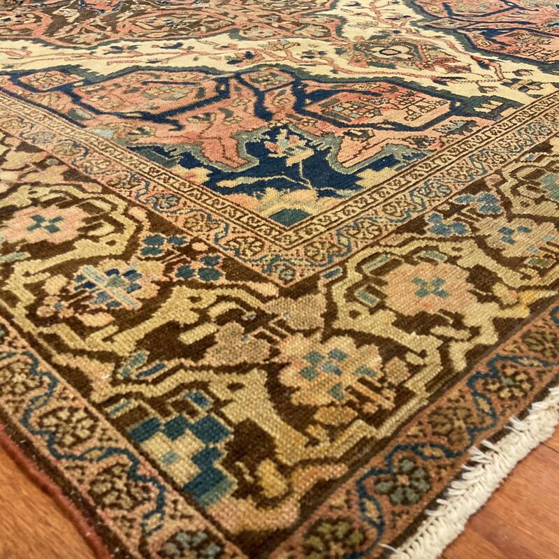HERAT ORIENTAL Antique 1880s Farahan Wool Rug - 4'2" x 6'7"