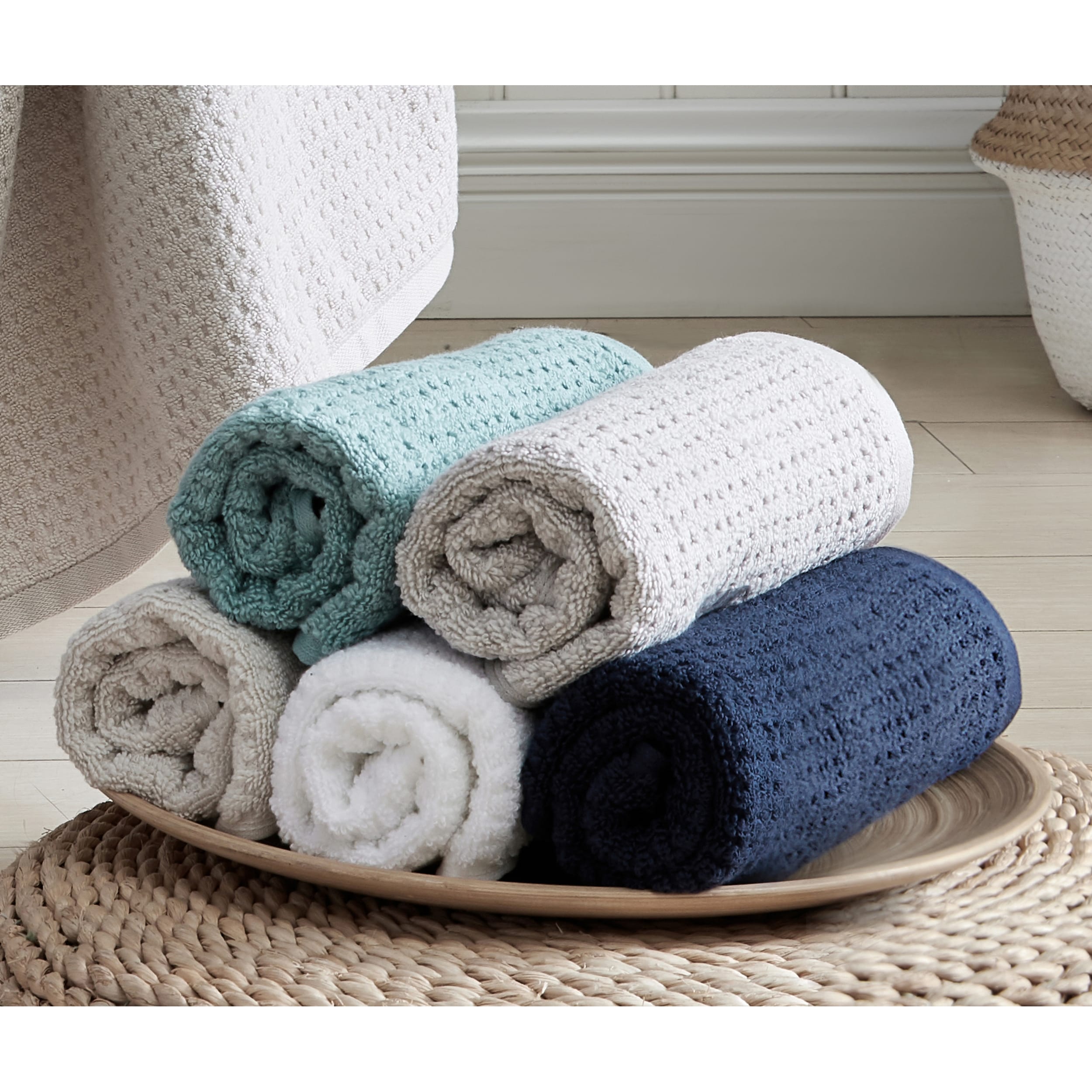 Tommy Bahama Northern Pacific 2-Piece Blue Cotton Hand Towel Set