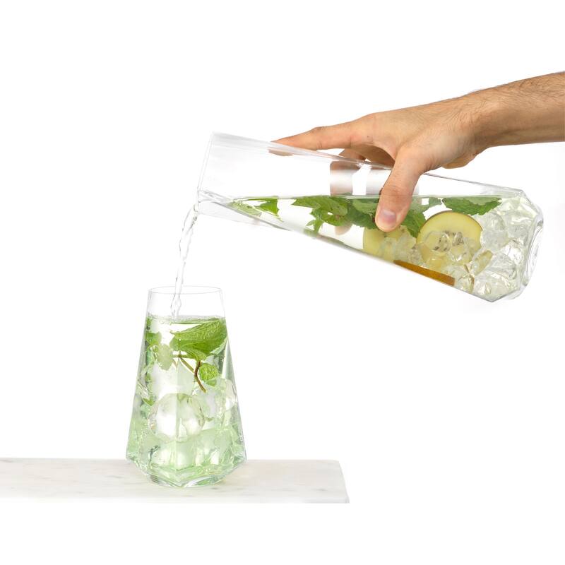 JoyJolt Infiniti Beverage Pitcher 43Oz Deluxe Glass Pitcher - 43 oz