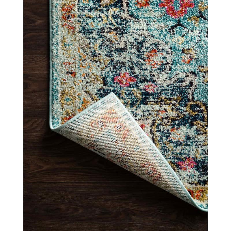 Alexander Home Vintage Boho Floral Medallion Distressed Area Rug