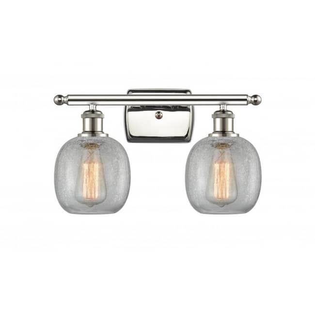 Innovations Lighting Belfast 2 Light 16" Wide Bathroom Vanity Light - Polished Nickel / Clear Crackle