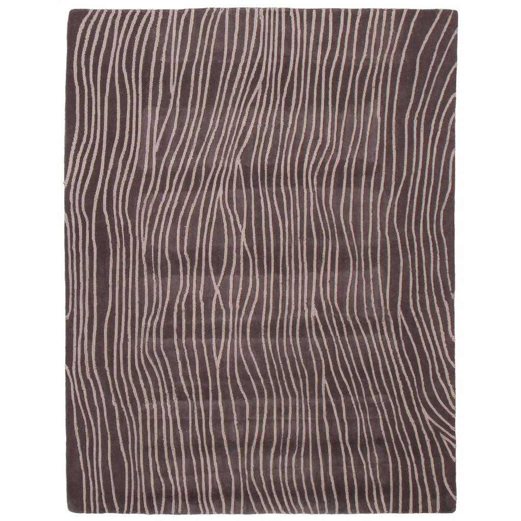 ECARPETGALLERY Hand Tufted Timeless Grey Wool Rug - 6'7 x 8'6