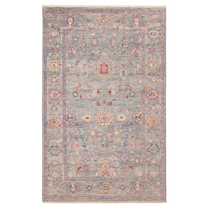 ECARPETGALLERY Hand-knotted Modern Oushak Light Denim Blue Wool Rug - 5' 11" x 9' 5" - Light Denim Blue - 5' 11" x 9' 5" - Rectangle