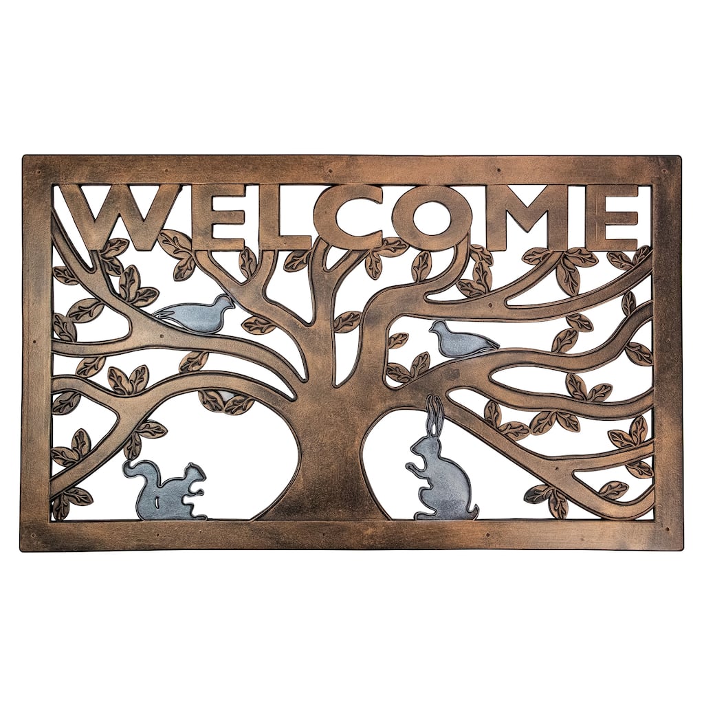 Tree with Animals Rectangular "Welcome" Doormat 18" x 30" - 30