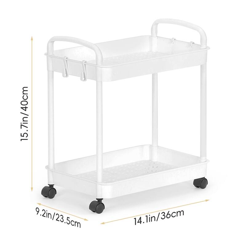 Storage Cart, Shelf Organizer Mobile Shelving, Multifunction Movable Storage Organizer