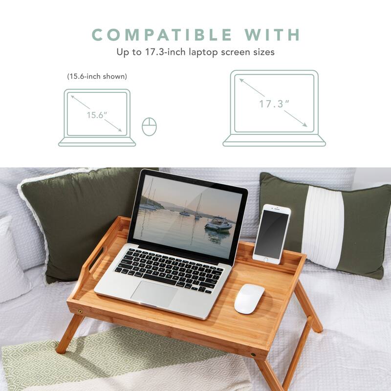 Rossie Home Large Media Bed Tray with tablet and phone holder