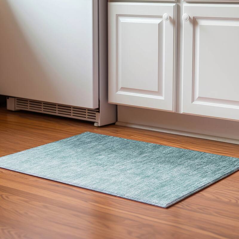 Premium Washable Super Soft Solid Ombre Juju Mayfield Rug - Teal - 1' 8" x 2' 6" - Rectangle