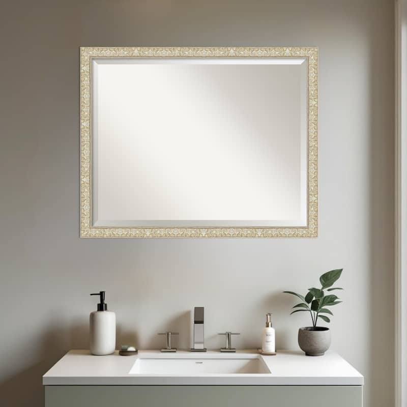 Lila Beveled Wood Framed Bathroom Vanity Wall Mirror