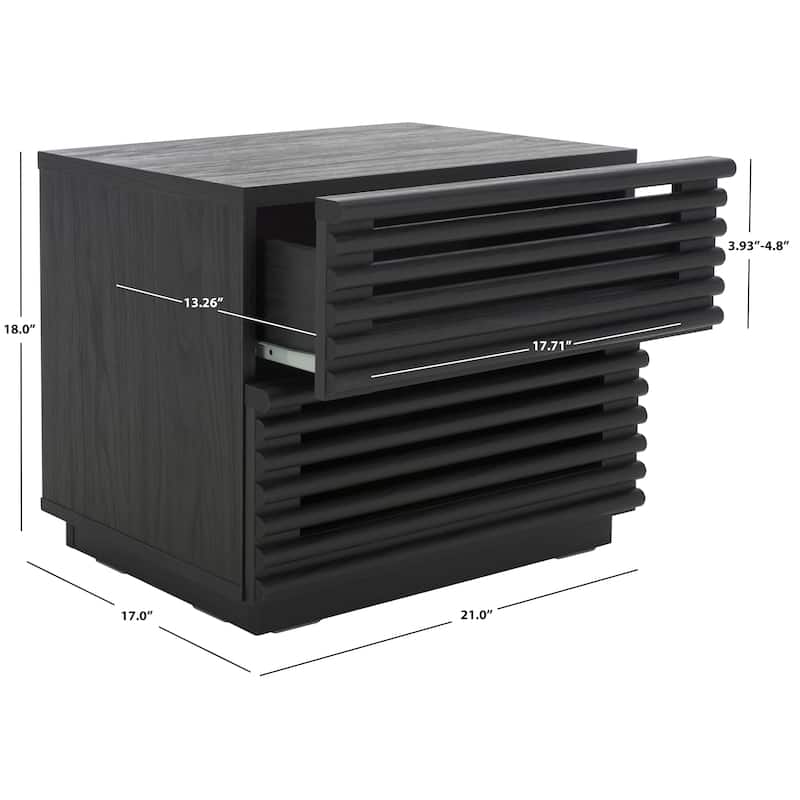 SAFAVIEH Home Averi 2 Drawer Nightstand - Black