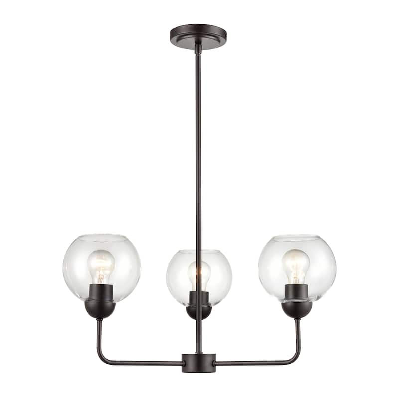Boman 23-inch Wide 3-Light Chandelier in Matte Black - Oil Rubbed Bronze - 23-inch