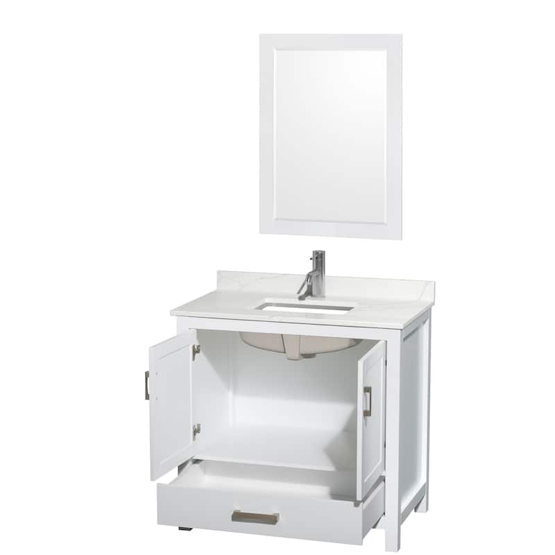Wyndham Collection WCS141436S-QTZ-UNSM24 Sheffield 36" Free Standing