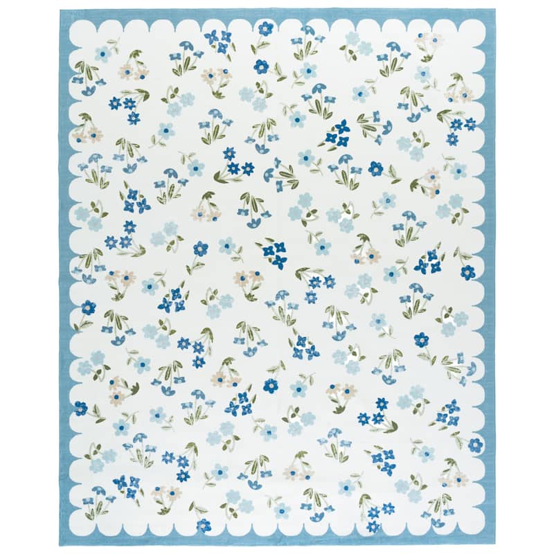 Martha Stewart Deshka Machine Washable & Slip Resistant Rug - 8' x 10' - Ivory/Light Blue