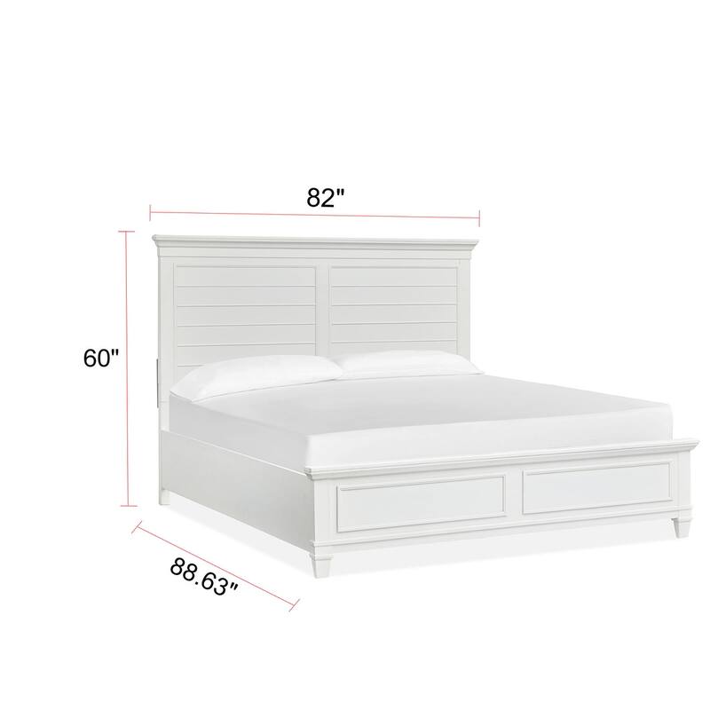 Magnussen Home Charleston White Dove Panel Bed