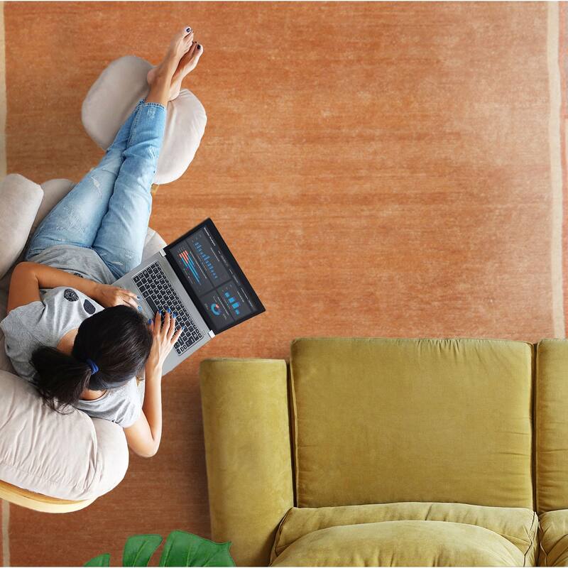 8'3''x11'6'' Hand Knotted Wool Peach Tibetan Modern Plush Pile Rug - 8' 3'' x 11' 6'' - 8' 3'' x 11' 6''