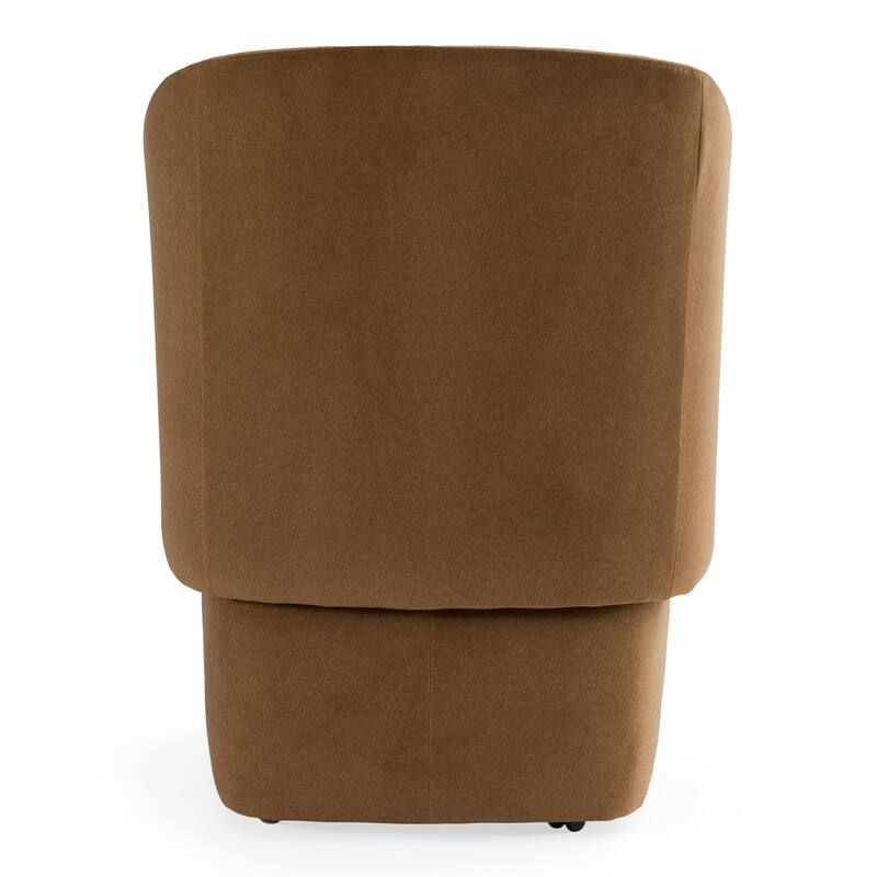 Tassell Modern Brown Fabric Dining Chair w/ Castor Wheels