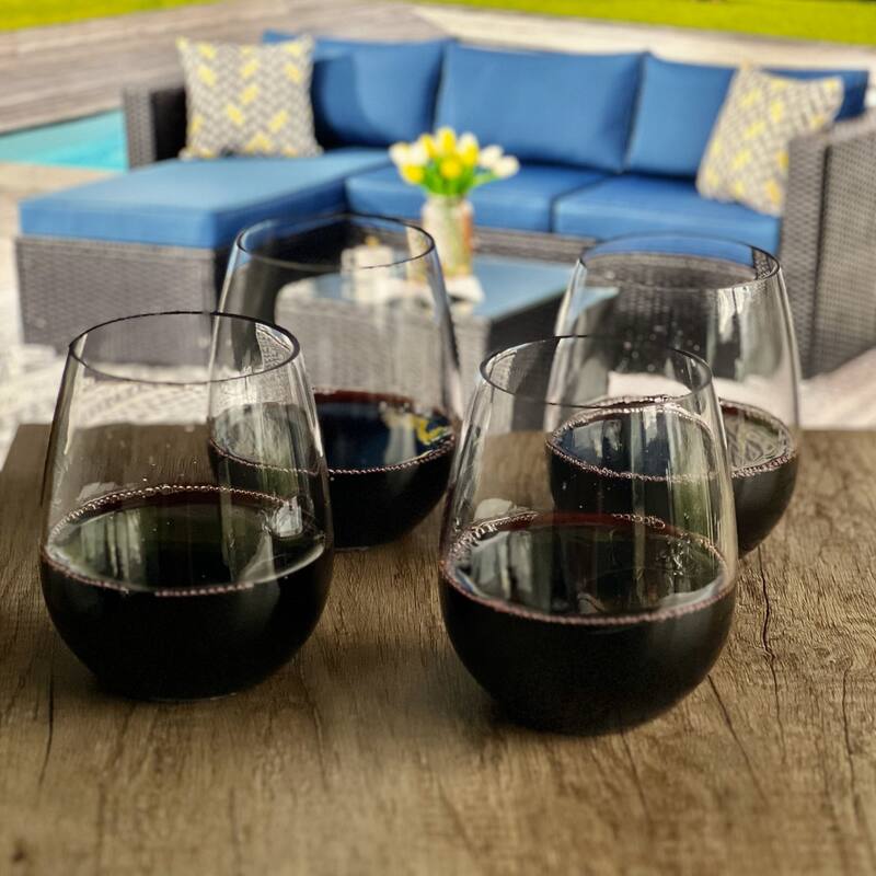 Oval Halo Tritan Glasses Drinking Set of 4