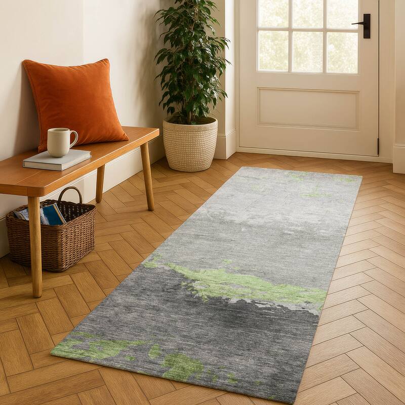 Premium Washable Super Soft Contemporary Ombre Mayfield Rug - Aloe - 2'3" x 7'6"