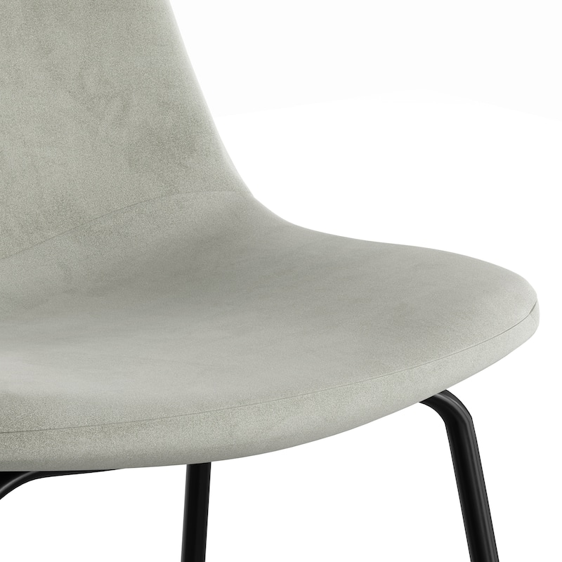 Maxine Velvet Counter Height Stools Black Legs (Set of 2)