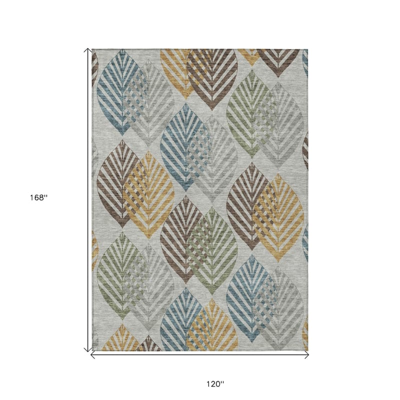 HomeRoots Floral Transitional Rectangle Outdoor Rug