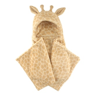Hudson Baby Infant Hooded Animal Face Plush Blanket, Giraffe, One Size - Giraffe - One Size