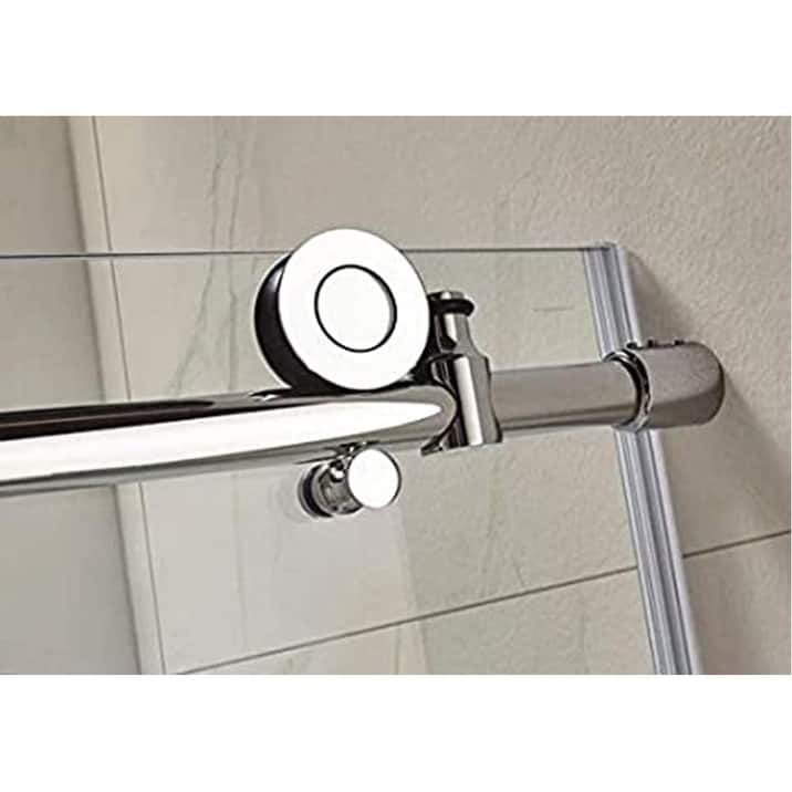 Vanity Art 56–60" W x 76" H Frameless Bypass Single Sliding Shower Door with Explosion-Proof Clear Glass - 76" H x 60" W