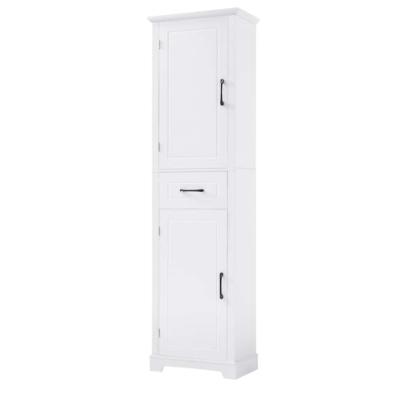 Tall Bathroom Storage Cabinet, Freestanding Storage Cabinet with Two Doors and Adjustable Shelves, Door Shelve Design