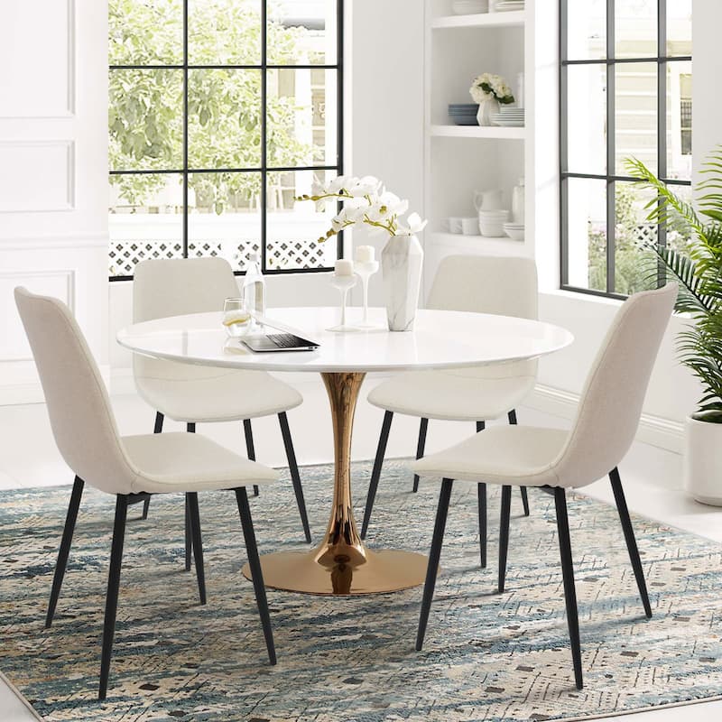 Modern Fabric Upholstered Dining Chairs (Set of 4) - 34"x18"x18" - Beige