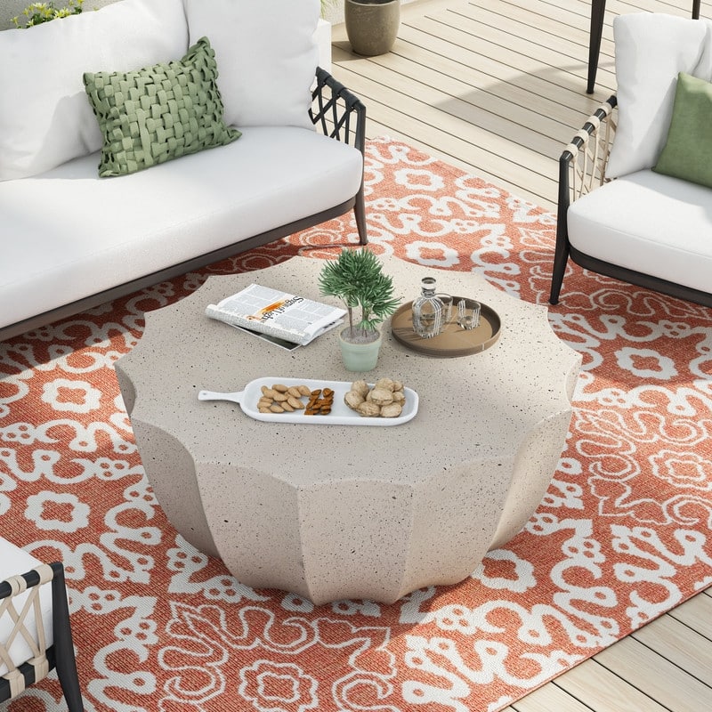 35.43" Durable Modern Stylish Coffee Table, Suitable for Indoor and Outdoor Use, Ideal for Patio, Garden, and Backyards.
