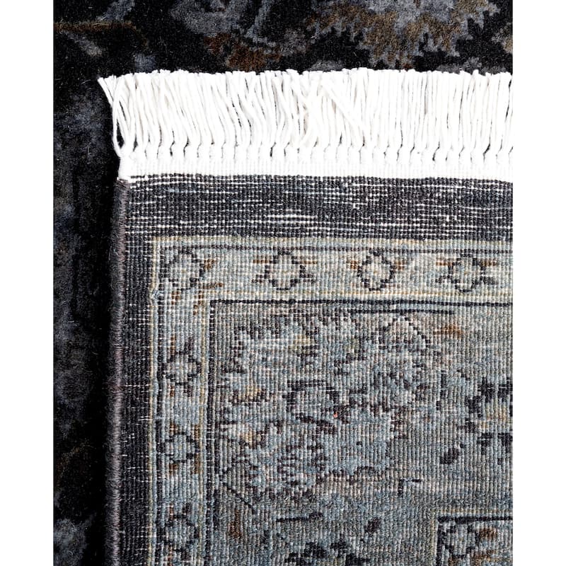 Overdyed One-of-a-Kind Hand-Knotted Area Rug - Gray - 2' 7" x 18' 2"