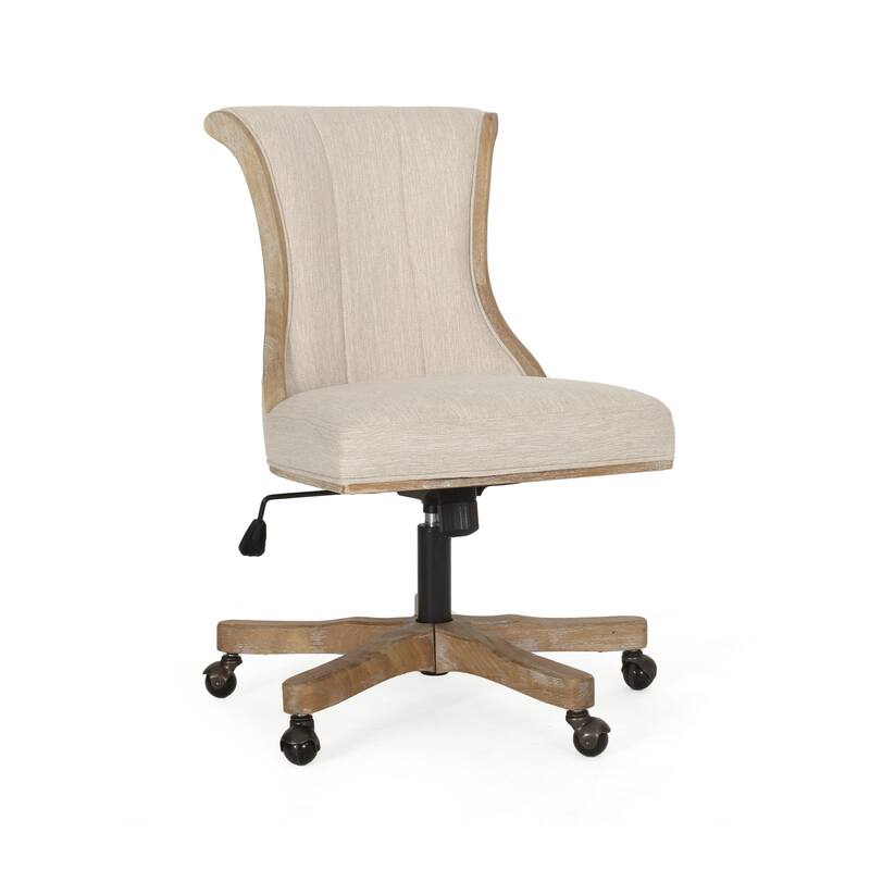 Coulee Upholstered Roll Back Swivel Office Chair by Christopher Knight Home - 24.75" L x 27.75" W x 35.50-40.00" H