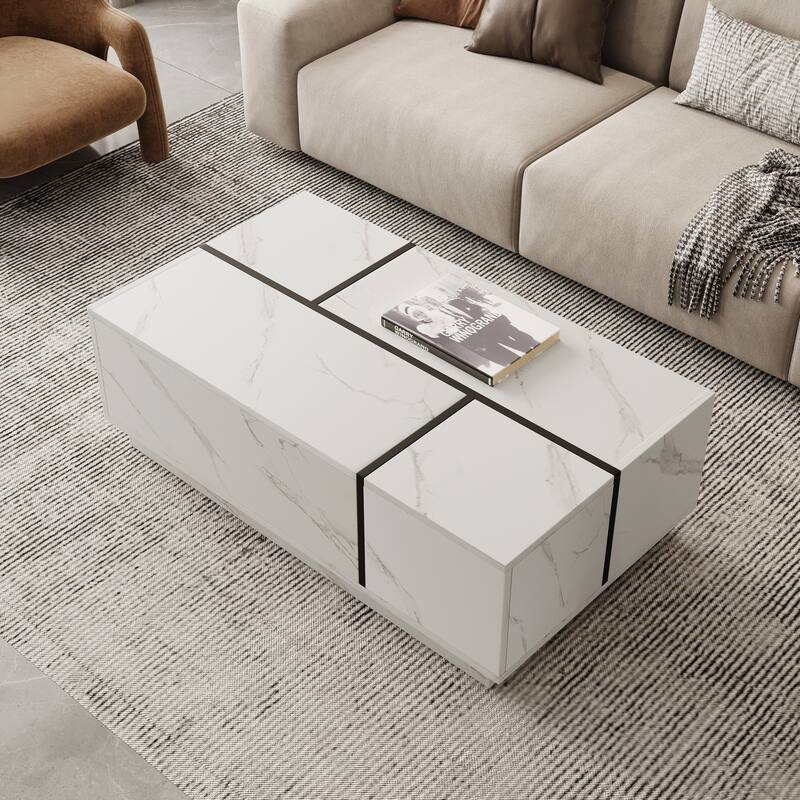 Rectangular Sliding Top Coffee Table