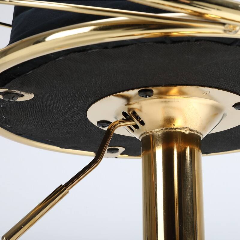 velvet bar chair, pure gold plated, 360 degree rotation, adjustable height,Suitable for dinning room and barset of 2