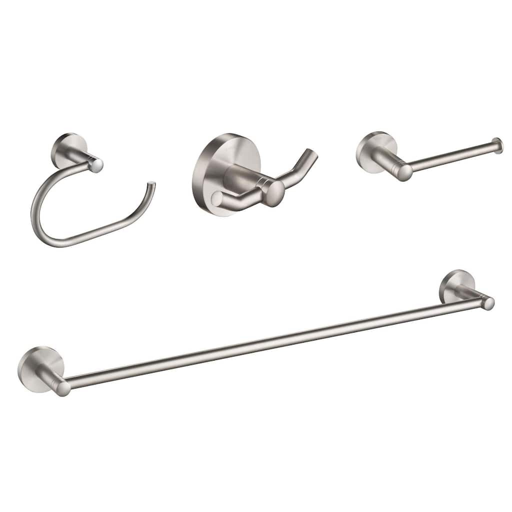 Kraus Elie 4-Piece Bathroom Package with 24" Towel Bar, Robe Hook,