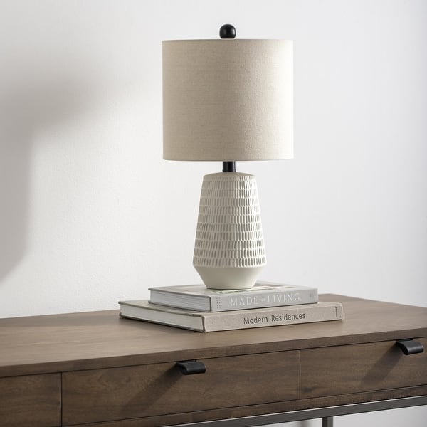 Leipzig Classic Textured Resin Tall Table Lamp - 21"H x 10"W x 10"D - Cream