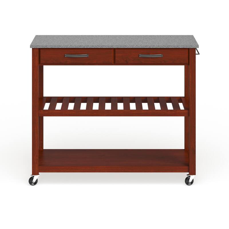 Crosley Solid Granite Top Kitchen Cart/ Island - 17"d x 43"w x 35"h