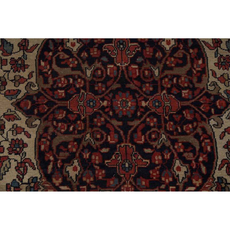 Pre-1900 Antique Sarouk Farahan Persian Rug Hand-knotted Wool Carpet - 3'6" x 5'1"