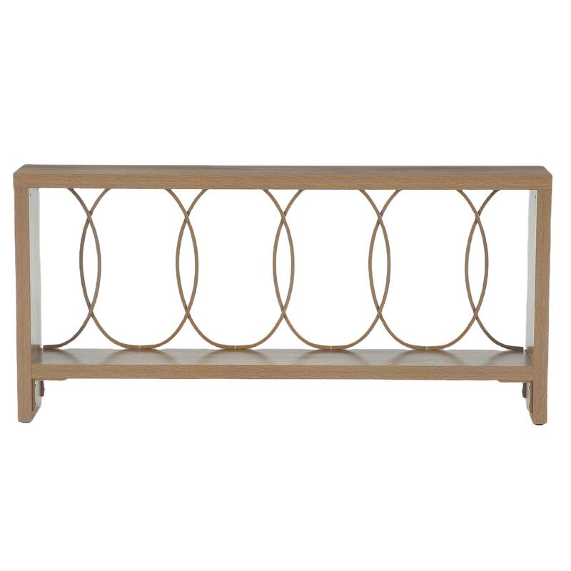 70.9" Extra Long Entryway Console Table with Storage, 2-Tier Farmhouse Sofa Table - Wood - Brown