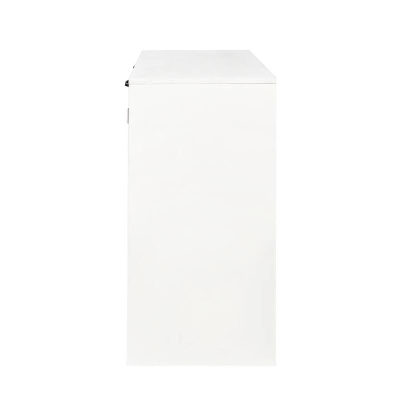 Roomfitters Laundry Cabinet with Doors and Shelf, Freestanding Tilt-Out Laundry Hamper, Adjustable Storage Shelves, White