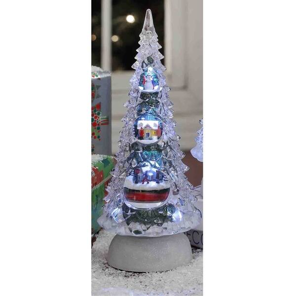 Shop Set Of 2 Pine Tree With Nativity Scene Musical Tabletop