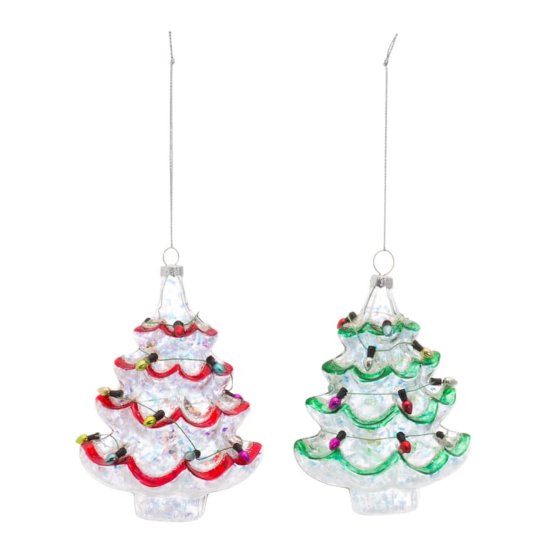Tree w/Lights Ornament (Set of 12)