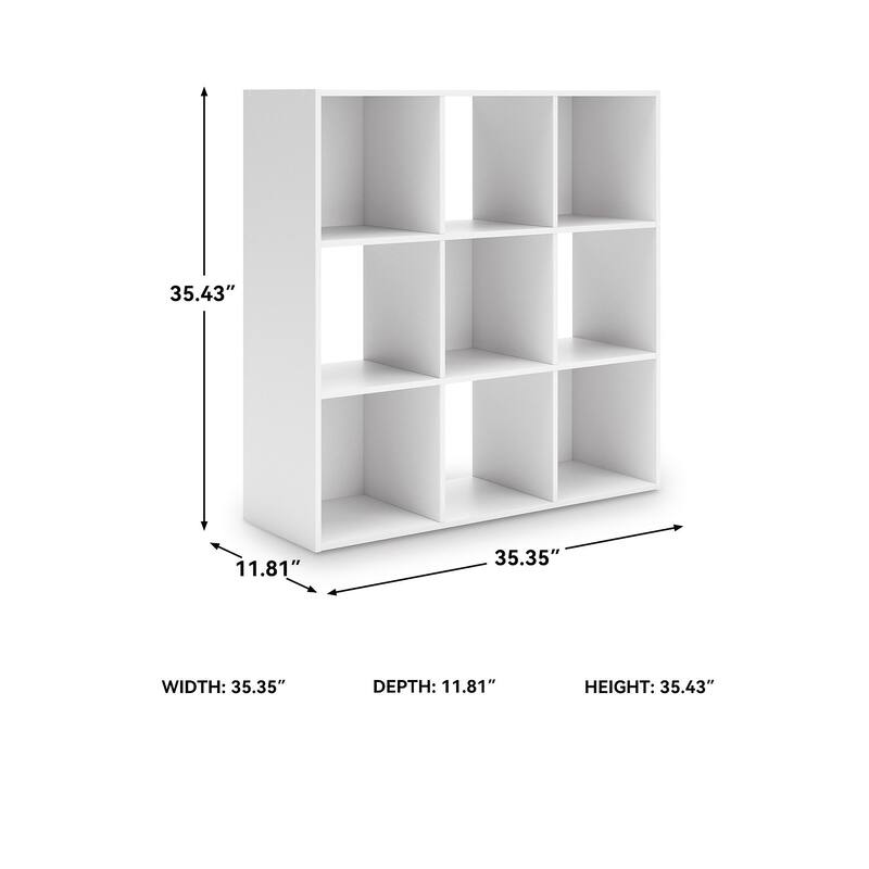 Signature Design by Ashley Onita White 9 Cube Organizer - 35" W x 12" D x 35" H