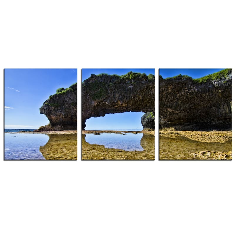 Ready2HangArt 'Aqua Rocks II' 3-Piece Wrapped Canvas Wall Art Set
