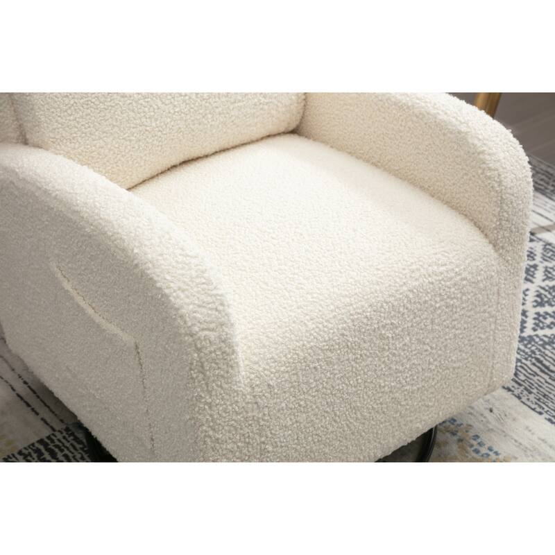 Rocking Chair, High Backrest Upholstered Swivel Gliders Rocking Armchair, Rocking Chair Nursery with Thick Padded Cushion