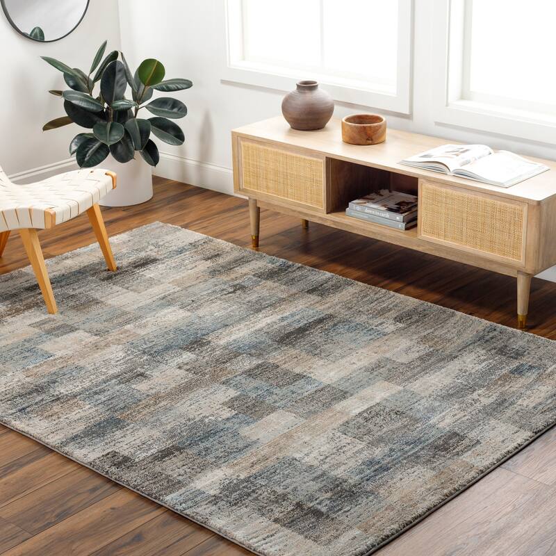 McClintock Mid-Century Modern Area Rug - 6' 7" x 9' - Dark Gray/Taupe
