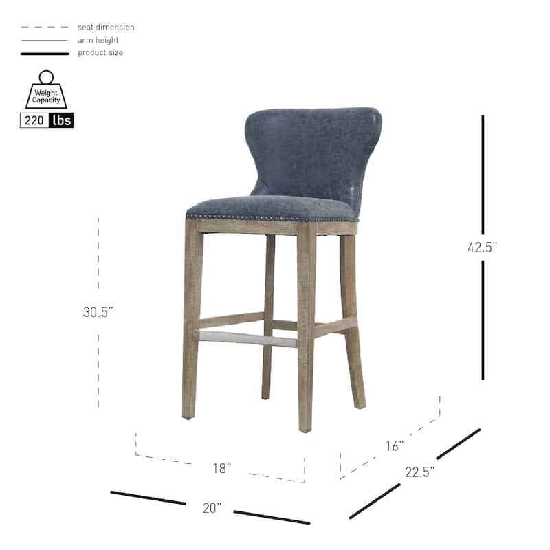 NPD Furniture Dorsey Brown and Grey Nubuck Bar Stool