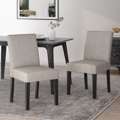 Armless Upholstered Dining Chairs Set of 2, Modern Fabric Side Chair with Tapered Legs Kitchen Dining Chairs