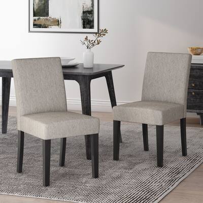 Modern Set of 2 Dining Chairs with Fabric Cushioned Seat Backrest, Solid Wood Frame for Dining Room Living Room and Bedroom